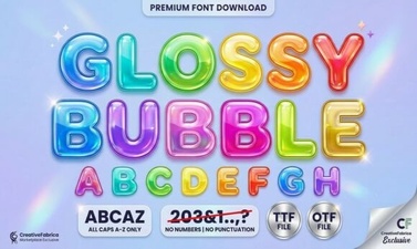 Glossy Bubble Font for Playful & Creative Design Projects